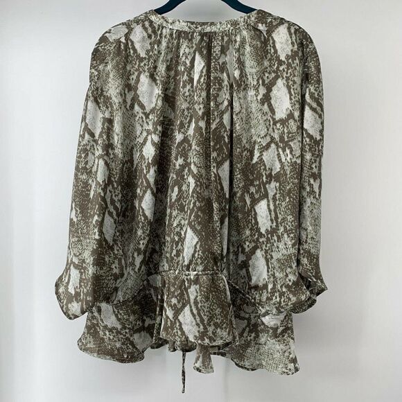 Snake Print Blouse Dolman 3/4 Sleeve Large - Picture 2 of 7